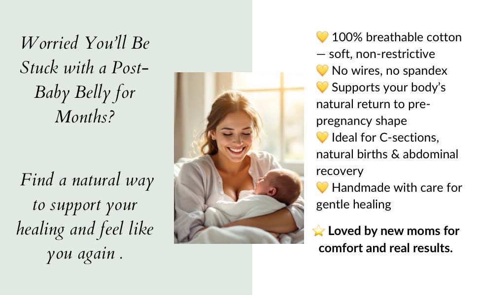 Postpartum Belly Binder | 100% Cotton Faja de Manta | C- Section &  Diastasis Recovery Wrap | Belt Style