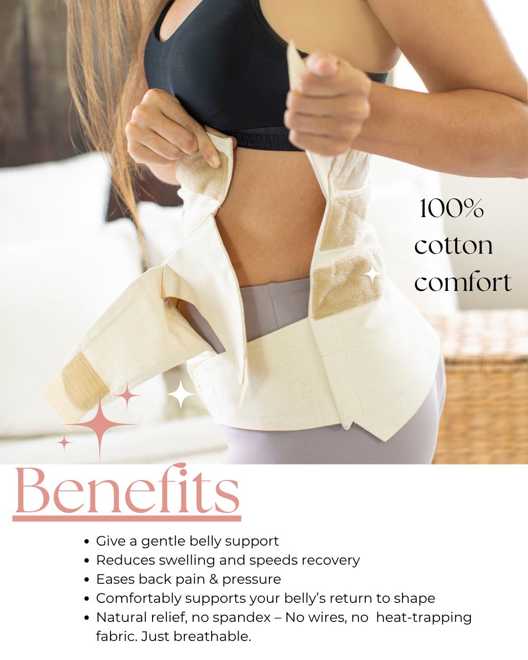 Postpartum Belly Wrap 100% Cotton | Natural Tummy Support & Recovery for New Moms